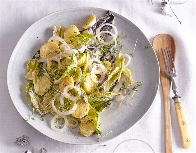 Se salámem, jablkem i kari. Bramborový salát podle šéfkuchařů i blogerek