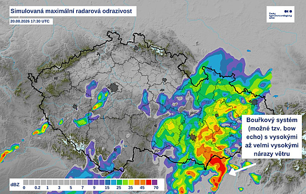 Silný vítr, déšť a až třícentimetrové kroupy. Česko zasáhnou bouřky